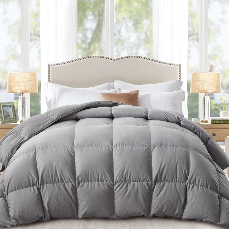 Globon Down Comforter Queen Size,All Season Duvet Insert Ultra-Soft Noiseless Shell,Mediumweight with 8 Corner Tabs, Greyâ€¦ - Image 2